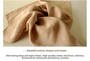 Detail of waffle weave cotton linen tea towel with durable striped texture and water absorption