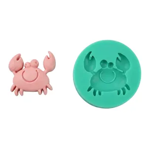 Close-up of flexible silicone crab mold for DIY fondant cake baking and pastry decorating