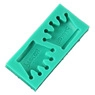 Close-up of crown-shaped silicone fondant mold with two cavities for DIY baking and crafting