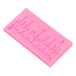 Pink silicone mold with icicle drip pattern for fondant cake borders and DIY resin art