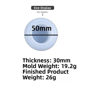 Λεπτομερής όψη καλουπιού σιλικόνης 50mm για μπολ με ακριβείς διαστάσεις και πάχος