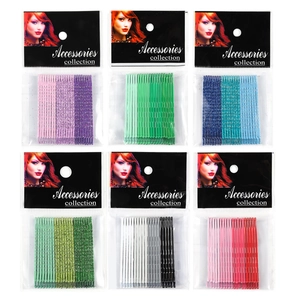 Colorful glitter hair clip sets in wave and straight shapes for women hair styling