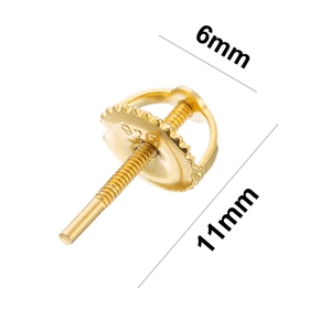 925 sterling silver gold plated screw earring backs and posts with size dimensions
