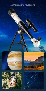 Detailweergave van astronomische telescoopset voor sterrenkijken en landschapsopnames