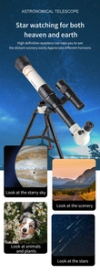 Detailed astronomical telescope with adjustable tripod for celestial and land observation