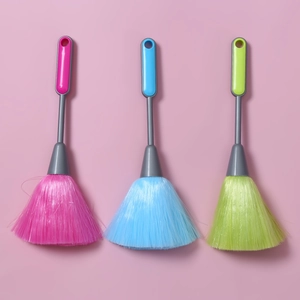 Three-piece computer keyboard cleaning brushes with colorful synthetic fiber bristles