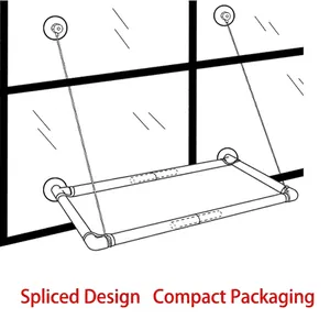 Structural diagram of a screw-suction cat window hammock with space-saving splicing design