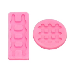 Roze siliconen mallenset met ladder- en hektextuur voor fondant en taartdecoratie