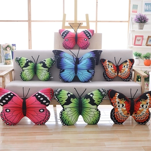 Colorful butterfly shaped plush pillows in various sizes for living room sofa decoration