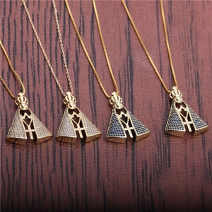 Crown Cross Pendant Necklace Copper Cubic Zirconia Religious Jewelry Our Lady Aparecida Gold Plated For Women Gift