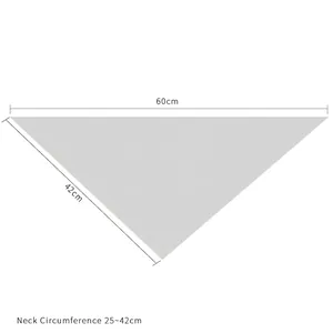Size chart for plaid cotton pet triangle scarf fitting neck circumference 25-42cm