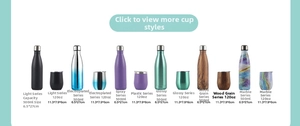 Comparison of 12oz wine tumblers and 500ml bottles in various textures and finishes