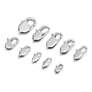 Various sizes of polished 316L stainless steel lobster clasps for jewelry making