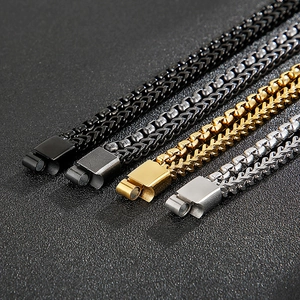 Minimalist double-layer titanium steel bracelet in four colors with magnetic clasp