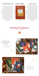Detailed view of 3D Christmas card dimensions and holiday theme illustrations