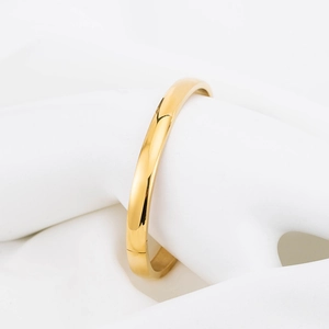 Minimalist 6mm 18K gold plated titanium steel bangle with polished mirror finish surface