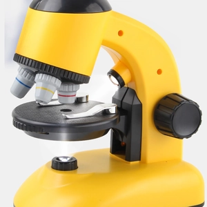 Microscopio biologico educativo ad alta definizione per bambini in giallo e nero