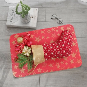Christmas Floor Mat Flannel Non-Slip Absorbent Rug For Kitchen Bathroom Entryway Festive Decor Merry Christmas Theme