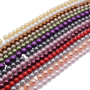 Vibrant round glass pearls in multiple colors for DIY handmade jewelry and necklaces