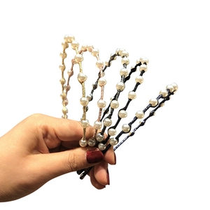 Elegant pearl headbands in gold, pink and black styles for women accessory