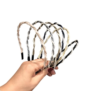 Diademas de perlas trenzadas en oro y plata, accesorios para el cabello elegantes mujer