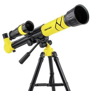 Kids astronomical telescope on tripod for stargazing with high magnification optics