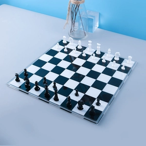 Macro detail of high-gloss silicone mold for mirror-finish DIY chess board and chess pieces