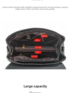 Detail view of the multi-compartment interior layout with 6 functional storage pockets