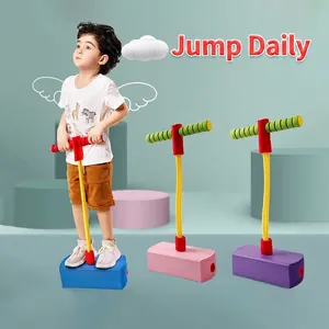 Foam pogo jumper toy for kids height growth training in pink blue and purple colors
