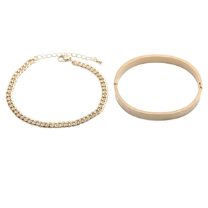 Punk Hip Hop Bracelet And Bangle Jewelry Gold Color Copper And Stainless Steel Roman Numerals Belt Buckle Curb Chain For Men Women