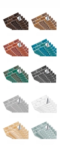 Variantes de couleurs de stickers muraux autocollants en marbre cristal style carreaux métro