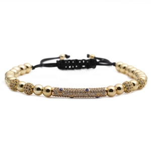 Evil Eye Braided Bracelet Copper Beads Micro Pave Zirconia Adjustable Cord Turkish Protection Jewelry For Women Men