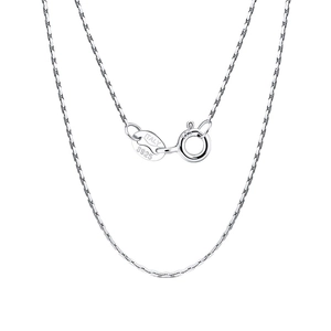 S925 sterling silver minimalist bamboo link chain necklace with lobster clasp and Italy stamp