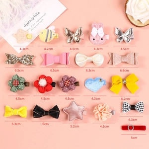 20-piece girls' hair clip set featuring sweet butterfly flower and star designs for kids