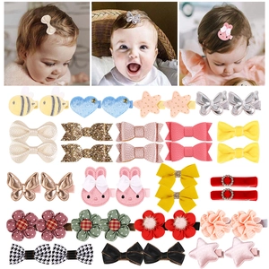 Kids Girls Hair Clips PU Leather Fabric Velvet Glitter Bow Flower Animal Stars Hearts Sweet Toddler Hair Accessories