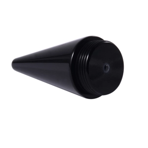 Black acrylic taper ear stretching kit with smooth double flare plug design for piercings