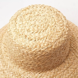 Sombrero de paja tipo campana para mujer con elegante textura de rafia de estilo francés