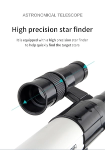 Detailed close-up of the professional finderscope attachment on an astronomical telescope