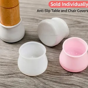 Silicone chair leg floor protectors for furniture with non-slip and noise reduction features