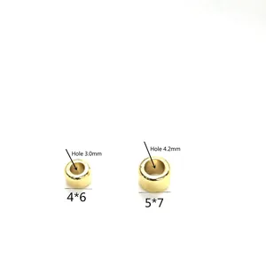 14k gold plated spacer beads 4x6mm and 5x7mm for DIY jewelry making and leather cords