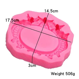 Pink silicone angel frame mold for vintage relief cake decorating and DIY crafts, 506g