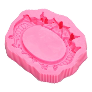Pink European angel frame silicone fondant mold for cake decoration and DIY crafts