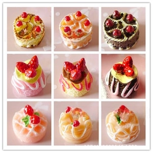 Set of 9 miniature resin cake charms for DIY crafts and phone case decorations