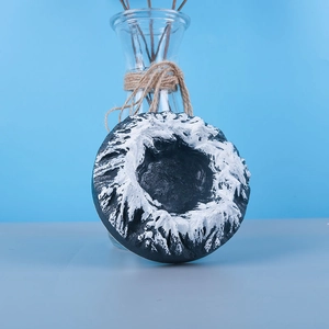 Volcano mountain resin mold for DIY creative circular desktop ornament with snow texture