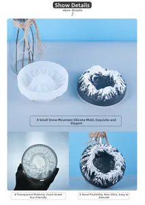 Macro shot of snow mountain silicone mold showing precise details and flexible material