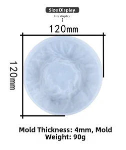 Detail showing 120mm diameter and 4mm thickness of the translucent silicone mold