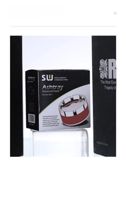Detail view of the retail packaging for the closed stainless steel windproof ashtray