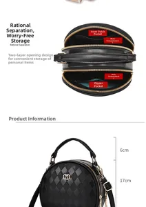 Black quilted crossbody bag with dual zipper compartments and internal storage pockets