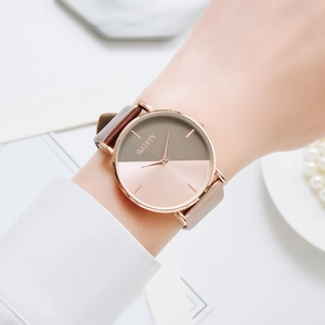 Detail of GAIETY women's watch with two-tone grey and rose gold dial on wrist
