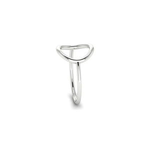 Minimalist silver stainless steel ring with open geometric circle design for women